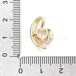 Brass Micro Pave Cubic Zirconia Pendants&nbsp;KK-D283-07G