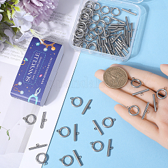 40Pcs 304 Stainless Steel Ring Toggle Clasps&nbsp;STAS-SC0007-42C