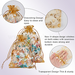 80Pcs 2 Styles Heart Printed Organza Bags&nbsp;OP-BBC0001-04B