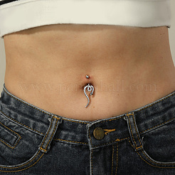 Stylish Snake Stainless Steel Micro Pave Clear Cubic Zirconia Navel Rings&nbsp;UK0800