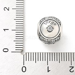 Brass Clear Cubic Zirconia European Beads&nbsp;LS-FIND-M049-01AS-11