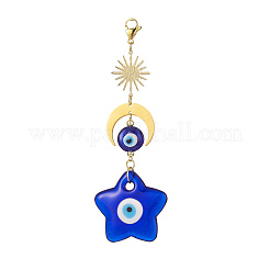 Handmade Evil Eye Lampwork Pendant Decoration Sets&nbsp;HJEW-JM00912