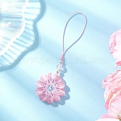 Cat Eye Flower Pendant Decorations&nbsp;HJEW-TA00419-02