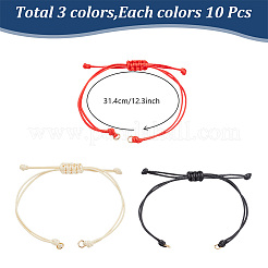 30Pcs 3 Colors Braided Waxed Polyester Cord&nbsp;AJEW-DR0001-32