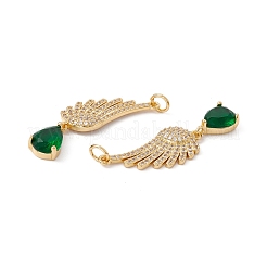 Rack Plating Brass Micro Pave Cubic Zirconia Pendants&nbsp;ZIRC-C040-47G