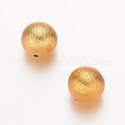 Round Matte Brass Beads&nbsp;KK-D509-04