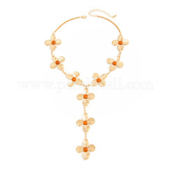 Iron Resin Flower Pendant Y Necklaces for Women&nbsp;WG2F8AB-01