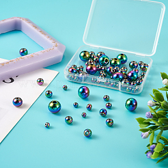 Rack Plating Rainbow Color 304 Stainless Steel Beads&nbsp;FIND-MP0001-07