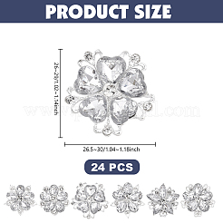 24Pcs Flower Alloy Rhinestone Lapel Pins for Clothes&nbsp;JEWB-GO0001-23