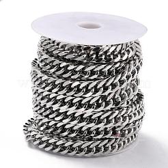 Tarnish Resistant 304 Stainless Steel Cuban Link Chains&nbsp;CHS-E018-13P-C