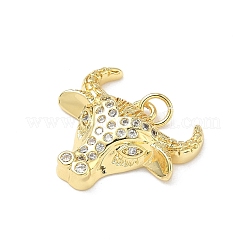 Brass Micro Pave Clear Cubic Zirconia Pendants&nbsp;KK-P350-01G