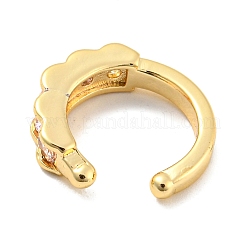 Real 14K Gold Plated Brass with Cubic Zirconia Cuff Earrings&nbsp;EJEW-M232-01F-G