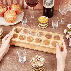 12-Hole Bamboo Glass Holder Display Racks&nbsp;ODIS-WH0061-08B