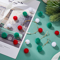 60Pcs 3 Colors Faux Mink Fur Covered Pendants&nbsp;DIY-FH0005-67