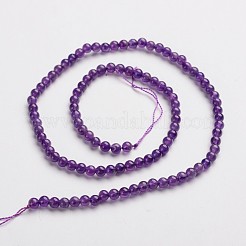 Round Natural Amethyst Gemstone Bead Strands&nbsp;G-J333-01-4mm