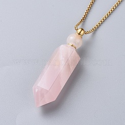 Natural Gemstone Perfume Bottle Pendant Necklaces&nbsp;NJEW-F251-09G