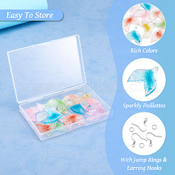 DIY Fish Tail Resin Pendants Dangle Earring Making Kits&nbsp;DIY-TA0010-71