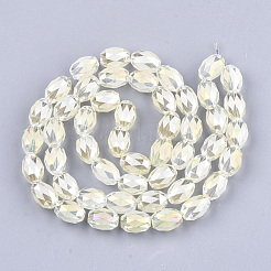 Electroplated Glass Beads Strands&nbsp;X-EGLA-T015-02B-07