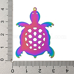 Ion Plating(IP) 201 Stainless Steel Etched Metal Embellishments Pendants&nbsp;STAS-G328-02F-RC