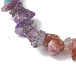 Chakra Natural & Synthetic Gemstone Chip Beads Stretch Bracelets for Men Women&nbsp;BJEW-JB12533