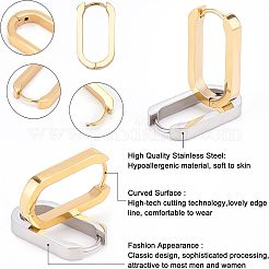 6 Pairs 2 Colors 304 Stainless Steel Huggie Hoop Earrings&nbsp;STAS-UN0025-25