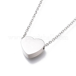 304 Stainless Steel Heart Pendant Necklaces&nbsp;NJEW-I240-25