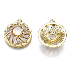 Brass Clear Cubic Zirconia Pendants&nbsp;ZIRC-S069-006G