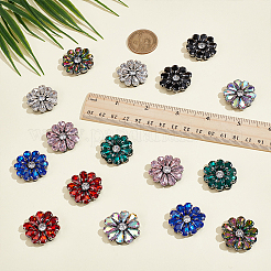 8Pcs 8 Colors Glass Rhinestone Embroider Thread Iron on/Sew On Patches&nbsp;PATC-WR0001-21