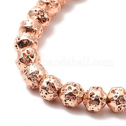 Electroplated Natural Lava Rock Beads Strands&nbsp;G-G984-08RG