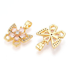 Brass Micro Pave Cubic Zirconia Charms&nbsp;KK-N254-232G