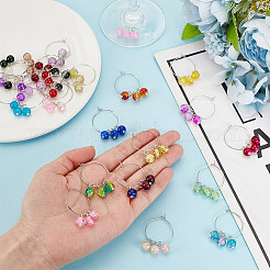 48Pcs 24 Colors Brass Wine Glass Charms&nbsp;AJEW-GO00002