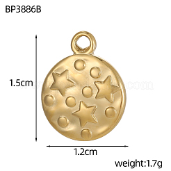 304 Stainless Steel Pendants&nbsp;STAS-OY006-14G