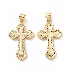 Brass Cubic Zirconia Pendants&nbsp;ZIRC-I062-13G