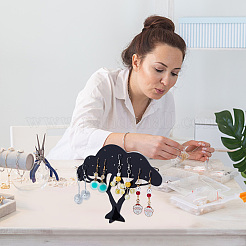 Opaque Acrylic Earring Display Tree&nbsp;EDIS-WH0030-12