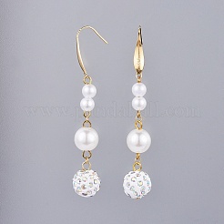 Polymer Clay Pave Rhinestone Dangle Earrings&nbsp;EJEW-JE03368