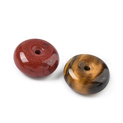 Natural & Synthetic Mixed Gemstone Donut/Pi Disc Charms&nbsp;G-M454-01B