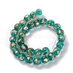Handmade Gold Sand Lampwork Beads Strands&nbsp;LAMP-C010-01F
