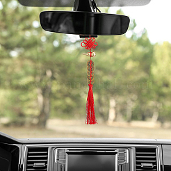 2Pcs Polyester Tassel & Chinese Knot Pendant&nbsp;HJEW-FH0001-64A