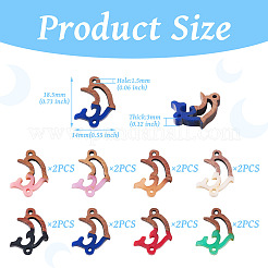 16Pcs 8 Colors Opaque Resin & Walnut Wood Connector Charms&nbsp;RESI-TA0002-69