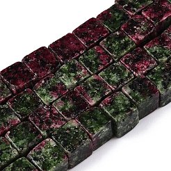 Dyed Natural Sesame Jasper Imitation Ruby in Zoisite Beads Strands&nbsp;G-T139-8x8-32A