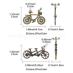 8Pcs 4 Styles Tibetan Style Alloy Pendants&nbsp;FIND-FS0002-59