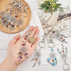 Woven Net/Web with Feather Alloy Keychain&nbsp;KEYC-NB0001-35