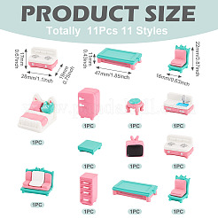 11Pcs 11 Styles Plastic Furniture Mini Model&nbsp;AJEW-TA0002-80