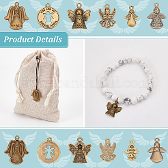 60PCS 6Style Angel Tibetan Style Alloy Pendants&nbsp;TIBEP-PH0001-64