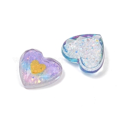Transparent Heart Resin Cabochons&nbsp;RESI-R465-07