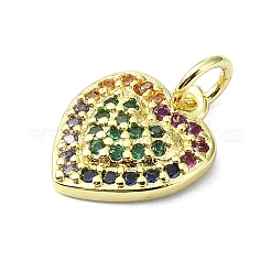 Brass Micro Pave Colorful Cubic Zirconia Pendants&nbsp;KK-H475-14G-02