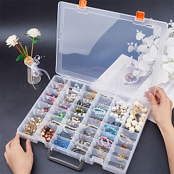 48 Grids Transparent Polypropylene(PP) Storage Box Organizer&nbsp;CON-WH0089-60A