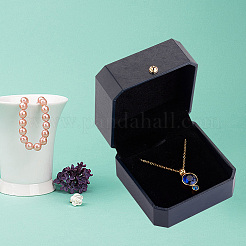 2Pcs PU Leather Necklace Gift Boxes&nbsp;LBOX-CL0001-02