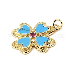 Brass Micro Pave Medium Violet Red Cubic Zirconia Pendants&nbsp;CU-CBA9CBD-07G