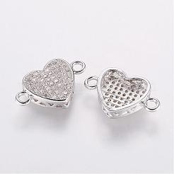 Brass Micro Pave Cubic Zirconia Links&nbsp;ZIRC-E114-01